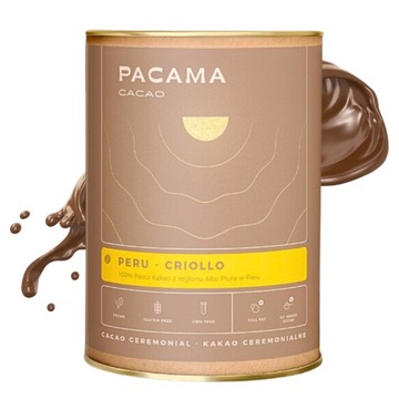 Какао 100% церемониальное criollo безалкогольное без сахара Pacama can