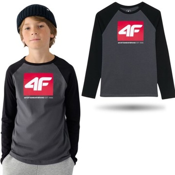 ТОЛСТОВКА ДЛЯ МАЛЬЧИКОВ 4F LONGSLEEVE, БЛУЗКА С ДЛИННЫМ РУКАВОМ, ПОВСЕДНЕВНАЯ СПОРТИВНАЯ ОДЕЖДА
