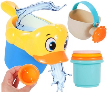 Набор игрушек для ванной воды Утиная лейка чашки с отверстиями 6 el.