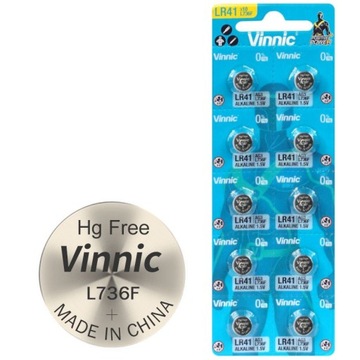 10x щелочная батарея VINNIC LR41 AG3 392 736 G3