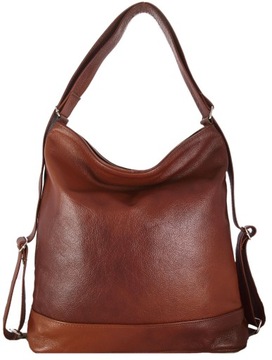 Кожаная сумка рюкзак натуральная кожа 2в1 коричневый