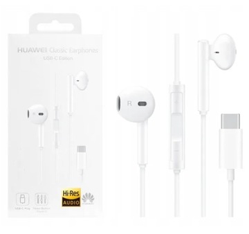 Оригинальные наушники-вкладыши Huawei CM33 White USB Type C цвет белый