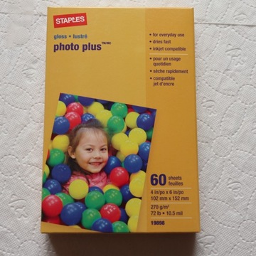 Фотопапір Staples Glossy 270 г / м 10x15 см 60 шт.
