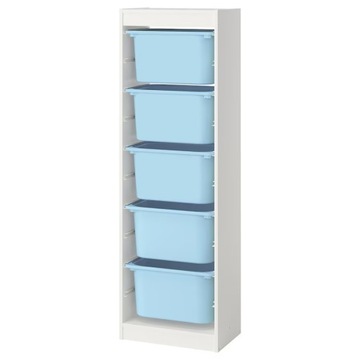 IKEA TROFAST книжный шкаф белый+5 контейнеров светло-голубой