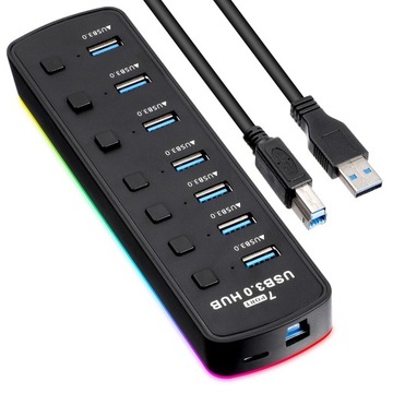 USB АДАПТЕР USB РАЗЪЕМ USB УДЛИНИТЕЛЬ 7 ПОРТОВ USB УДЛИНИТЕЛЬ EXTRA US