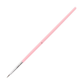 Кисть для нейл-арта кисть тонкая розовая щетина 11 мм