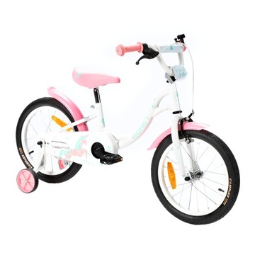 Детский велосипед Romet Tola 16 бело-розовый задний