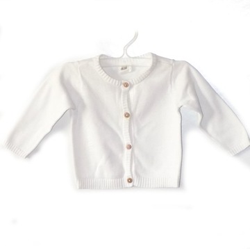 Пуловер свитер Белый детские пуговицы длинный рукав H & M роз. 56-62 см A1302
