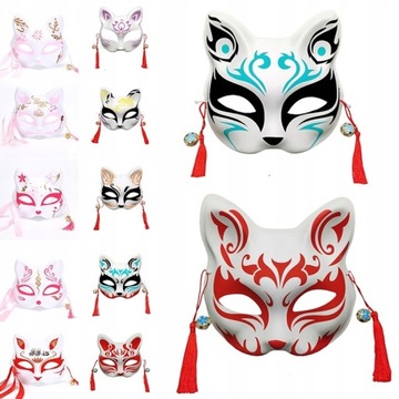 Японская маска Half Face Hand-painted Imitation Cat