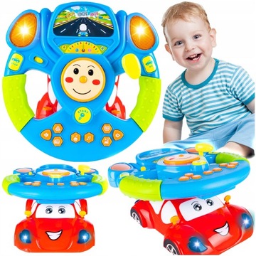 Интерактивная игрушка рулевое колесо авто для детей светодиодные звуки