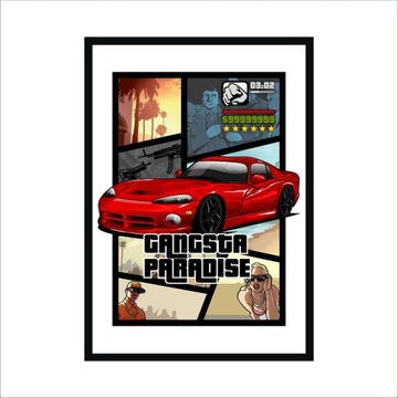 GTA Viper Gangsta PARADISE Dodge настенная картина