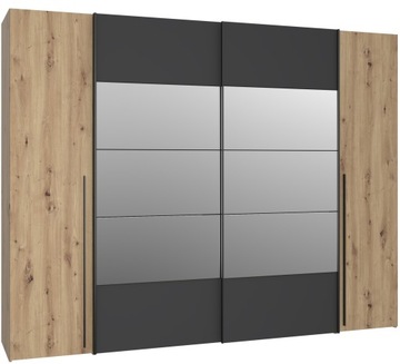 Великий розсувний шафа з дзеркалом для спальні, шафа для одягу 270 см