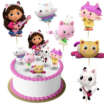 Топпер для торта котячий будиночок Габі набір персонажів 6шт