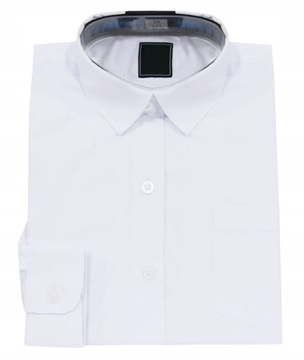 Формальная рубашка с длинным рукавом - белая гладкая 122