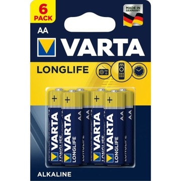 Батарея VARTA LONGLIFE AA lr6 R6 щелочная 6 шт
