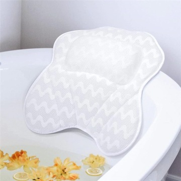 Ергономічна подушка для ванни спа-присоски з сіткою і губкою