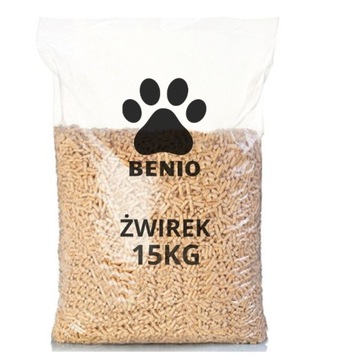 Дерев'яний наповнювач для котячих туалетів ясний для кішки кролика swiniki benio 15 кг