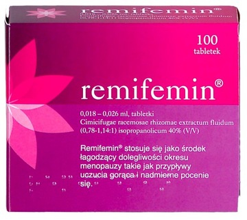 РЕМІФЕМІН ліки від симптомів менопаузи 100 таблеток