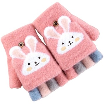 Зимние детские перчатки теплые теплые варежки для девочек плюшевые 1 + 5л