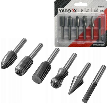 YATO полный комплект концевые фрезы для металла FI 6 мм набор 6EL YT-61711