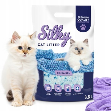 Силиконовый наполнитель для кошачьего туалета SILKY 3,8 л