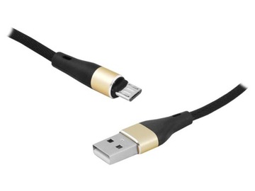 Кабель USB microUSB 2M с оплеткой черный
