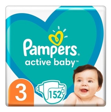 Подгузники Pampers Active Baby размер 3-шток GIGA Pack 152 шт