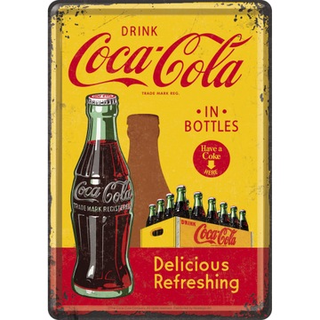 Жестяная открытка 14x10 см Coca-Cola ретро подарок