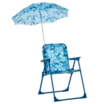 Дитячий пляжний стілець для кемпінгу з парасолькою 1-3 років Синій