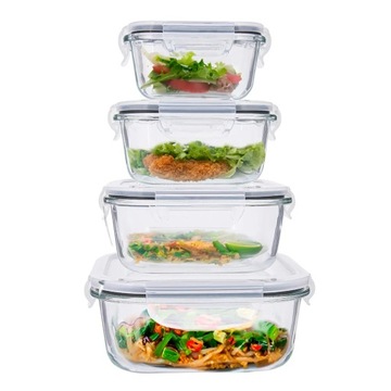 Набір з 4 харчових контейнерів скляний контейнер Lunchbox Altom Design Fresh