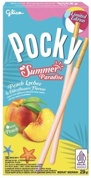 GLICO POCKY LIMITED EDITION ЛІТНІЙ РАЙ ПЕРСИК ЛІЧІ ЧОРНИЙ БЕЖЕВИЙ