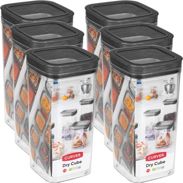 6X контейнери для харчових продуктів упаковка спеції сипучі пластівці локшина сіль 2,3 л