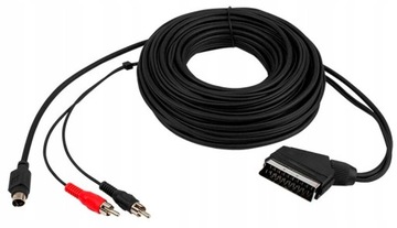 Кабель AV EURO SCART-2X RCA (cinch) + SVHS 10M