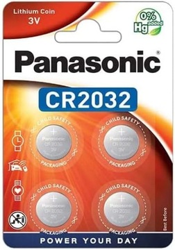 CR2032 3V Panasonic 4 шт кнопочные литиевые батареи