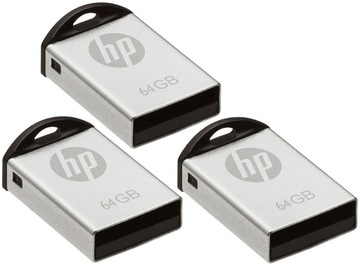 Небольшой флэш-накопитель 64GB HP HPFD222W-64 короткие 3шт