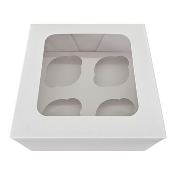 Коробка для кексов 18X18X10CM коробка для 4 кексов с окном белый