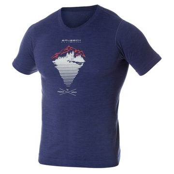 Brubeck футболка с КР. рукавом OUTDOOR WOOL Pro синий топ с линией 2 м