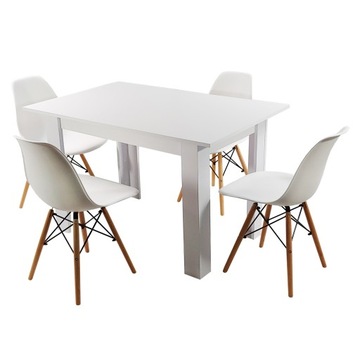 Набор стол современный белый 4 стулья Milano белый