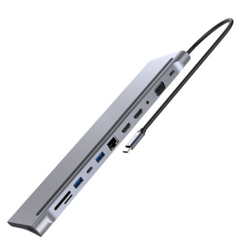 12 In 1 Type C Ноутбук Smart Docking Station Серый