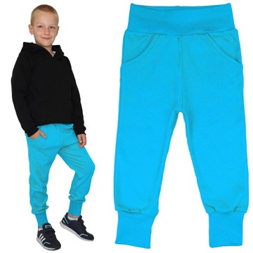 Сині штани для хлопчиків бавовна кишені 134