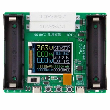 Тестер ємності батареї 18650 з USB-C