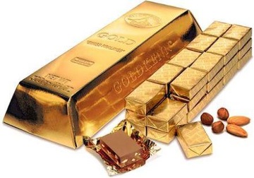 Золотой слиток злотых 12,5 кг со швейцарскими шоколадками