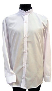 Рубашка с воротником-стойкой белая с длинным рукавом BIKS 128