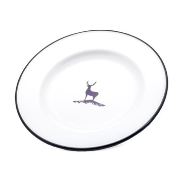 Эмалированная тарелка 24 см белый олень Emalco / Forest