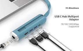 Оригінальна док-станція USB C, концентратор USB-C 5 в 1 Elexlinco