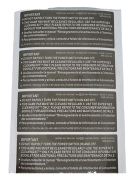 Наклейка етикетка США SNES Super Nintendo