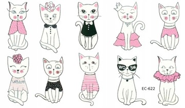 Моющиеся татуировки для детей котята EC622