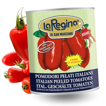 Консервированные помидоры без кожи итальянский San marzano La Regina 800г