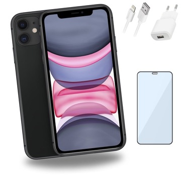 Смартфон Apple iPhone 11 4GB 256GB чорний 6 дюймів LTE скло безкоштовно