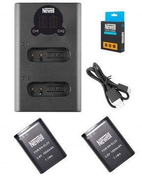 РК-зарядний пристрій + 2 батареї для NIKON COOLPIX P610
